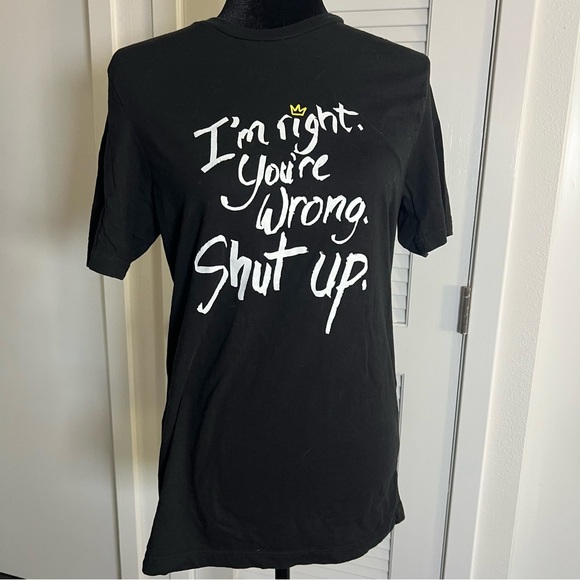 Try Guys I'm Right You're Wrong Shut Up Black Fan Funny Tee T-Shirt Size Medium - Picture 1 of 7